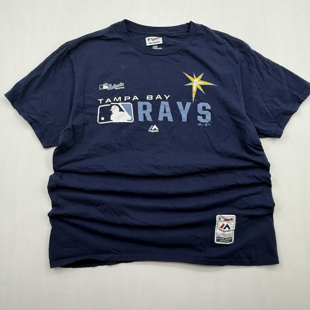 tampa bay rays majestic authentic tee size Large